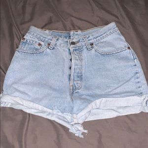 High waisted denim shorts